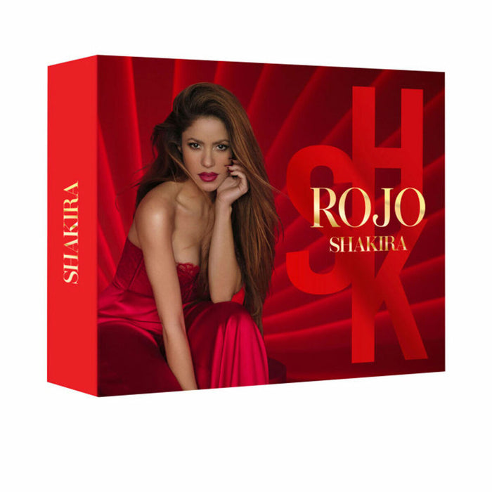 Set apă de toaletă Shakira Rojo + loțiune de corp, pentru femei, 50 ml + 75 ml