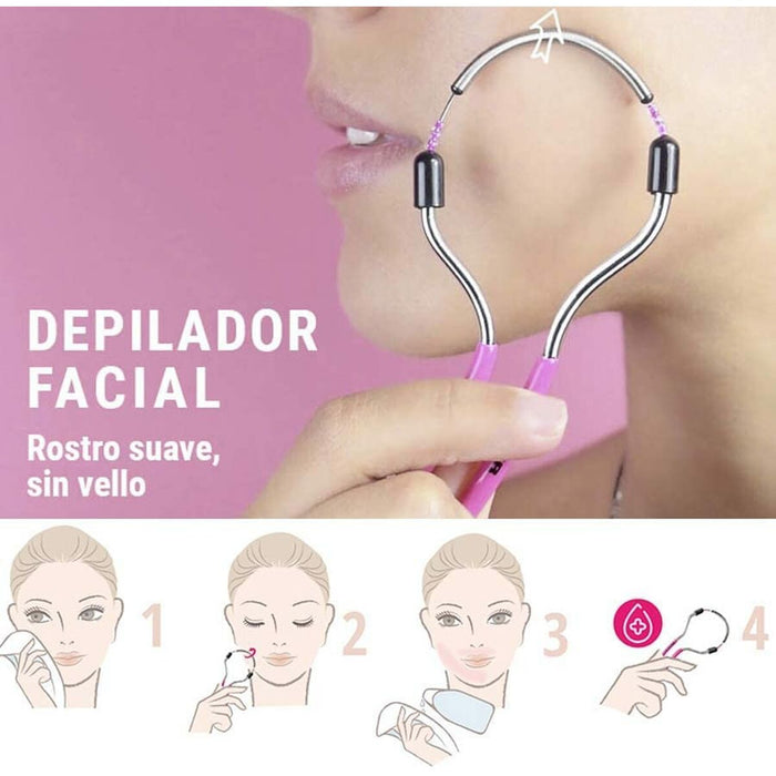 Depilator facial Beter, din oțel inoxidabil, fuchsia, 1 bucată
