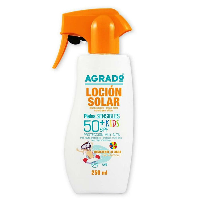 Loțiune solară spray Agrado Kids, SPF 50+, pentru copii, 250 ml