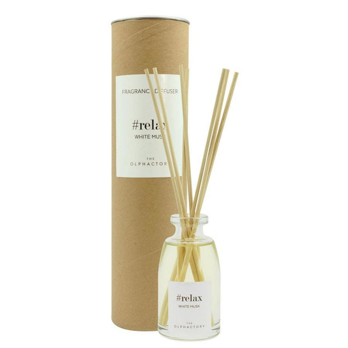 Difuzor de aromă cu bețișoare The Olphactory Relax White Musk, 100 ml