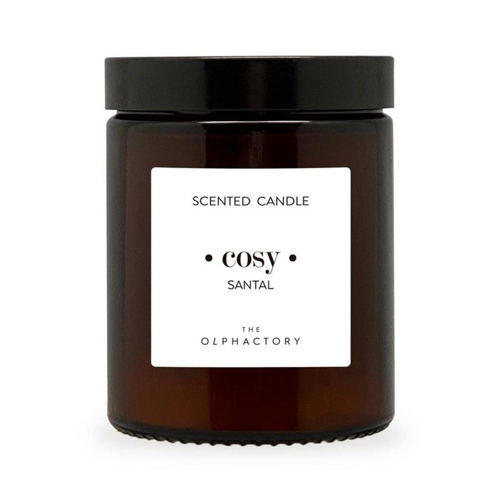 Lumânare parfumată The Olphactory Cosy Santal, aromă de santal, 135 g