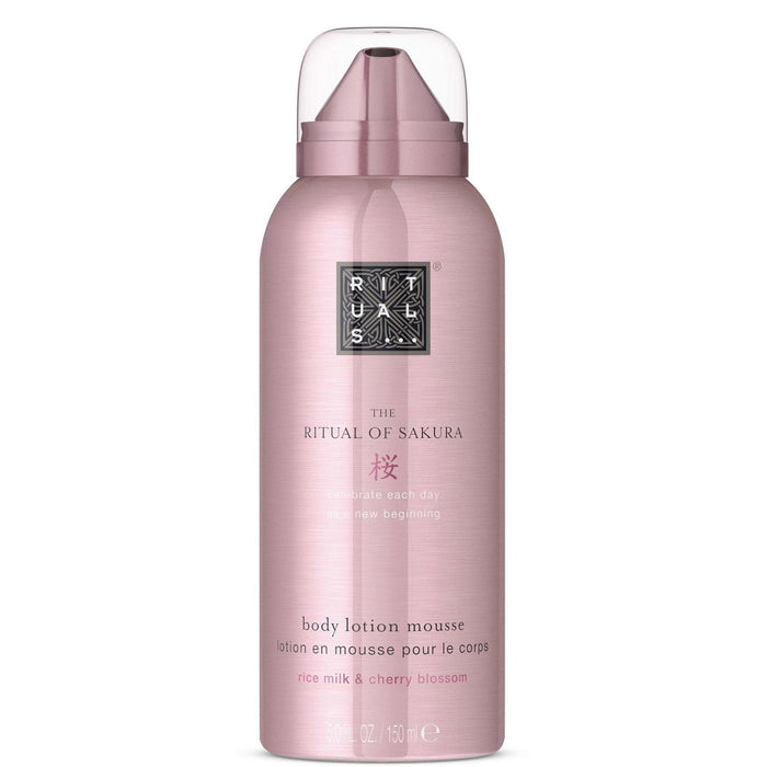 Loțiune de corp tip mousse Rituals The Ritual Of Sakura, cu lapte de orez și flori de cireș, 150 ml