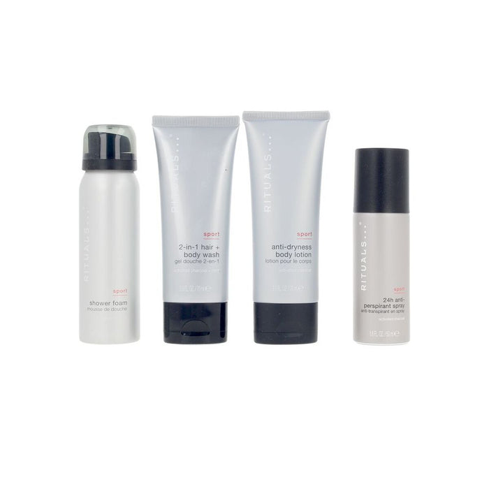 Set de îngrijire Rituals Sport, spumă de duș + gel de duș 2 în 1 + loțiune de corp + antiperspirant, pentru bărbați, 240 ml