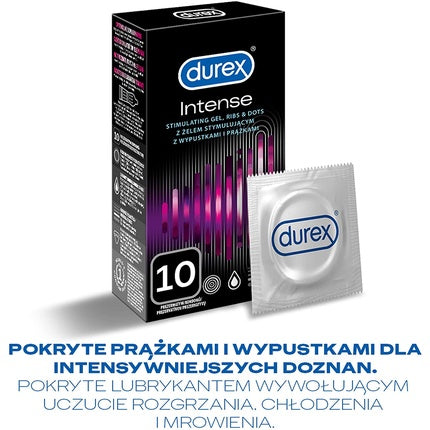 Prezervative Durex Intense, Rezervoare și Bule, Gel Stimulator