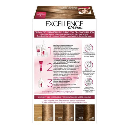 Vopsea de păr, L'Oréal Paris, Excellence Creme, blond mediu