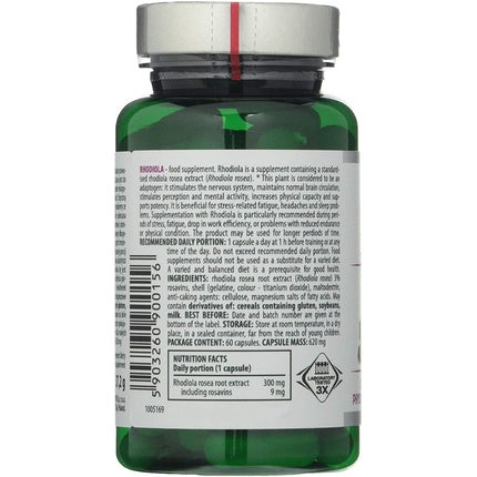 Supliment, Activlab Rhodiola, 60 capsule, transparent