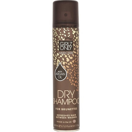 Șampon uscat, Girlz Only, Brunette Argan, pentru păr brunet, cu ulei de argan