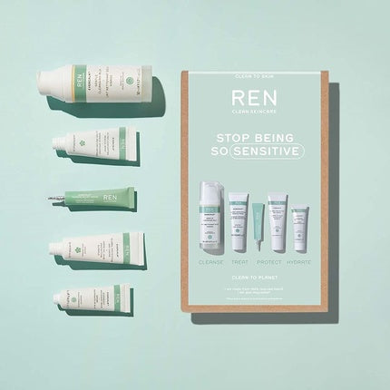 Kit Curățare Față, REN, Stop Being So Sensitive, Verde