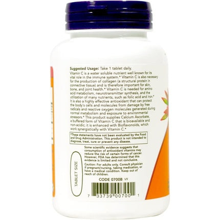 Tablete Vitamina C, NOW Foods, Buffered C-1000 Complex, Antioxidant Protection, 90 tablete