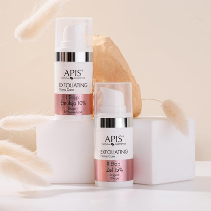 Set Exfoliere Apis, Îngrijire Intensivă a Pielii în 2 Zile (10% Emulsie + 15% Gel), Culoare Roz