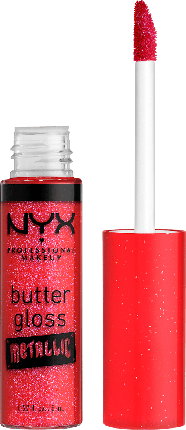 Lip Gloss NYX Professional Makeup Butter Gloss Metallic 09 Blood, roșu sclipitor