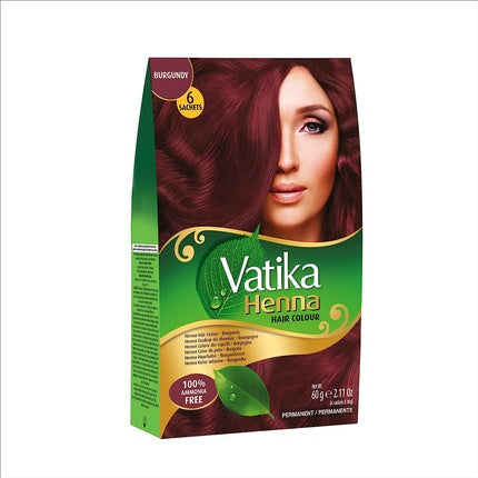 Vatika Henna Burgundy, Dabur, Fără Amoniac, 6x10 g Sachete