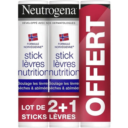 Neutrogena Lip Stick Nutrition, 4 bucăți (3x4.8g), cremos