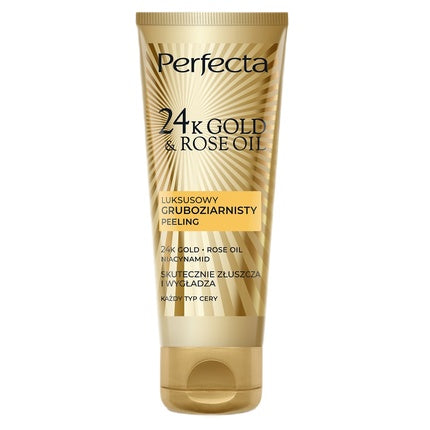 Scrub Facial Perfecta, 24k Gold & Ulei de Trandafir, Gruboziarnist, 75ml