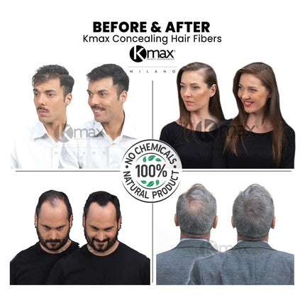 Pudră Keratină Păr Kmax, Fibres, negru 15g