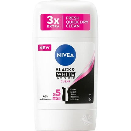 Deodorant stick, Nivea, Black & White, 50ml