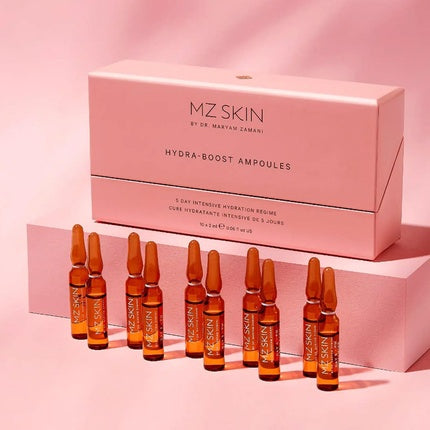 Mz Skin Hydra-Boost Ampoules, Set 10 buc, Ser intens de hidratare pe termen scurt, Ambalaj roz