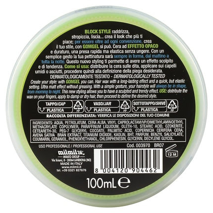 Wax de păr Gomgel Block Style Extreme Hold, 100ml