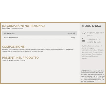 Solgar Glutathione - Supliment alimentar cu glutation
