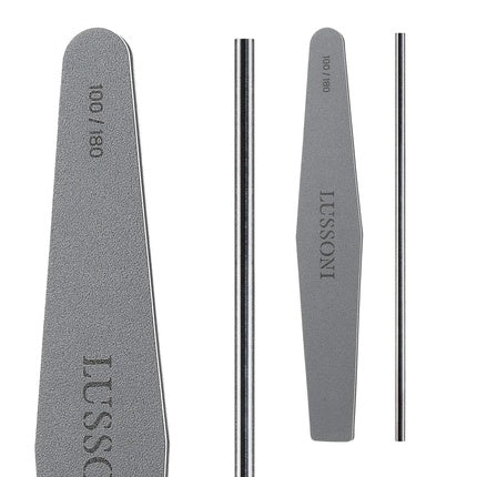 Pilă unghii, TB Tools for Beauty, LUSSONI, gri, trapezoidală