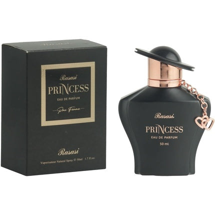 Rasasi Princess Noir Pour Femme, Parfum feminin, 50ml, design negru cu elemente aurii