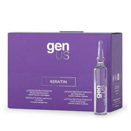 Loțiune de păr fără clătire Genus Keratin, ambalaj 12 doze, violet