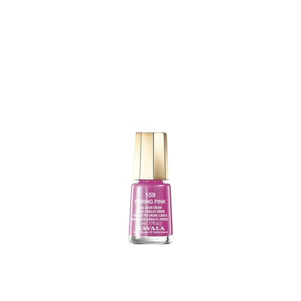 Lac de unghii Mavala Daring Pink 159, culoare roz vibrant, capac auriu