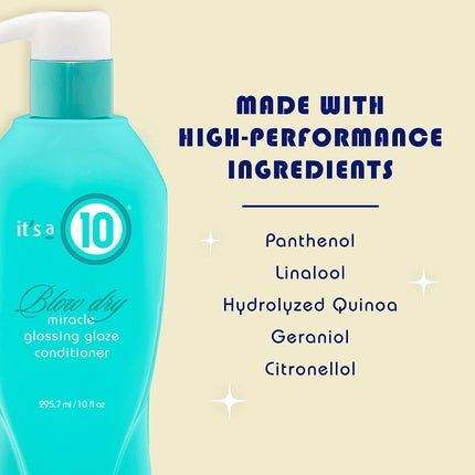 Condiționator It's A 10 Blow Dry Miracle Glossing Glaze, 300 ml