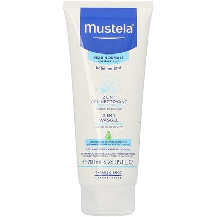 Gel de Curățare 2 în 1, Mustela, 200ml, alb