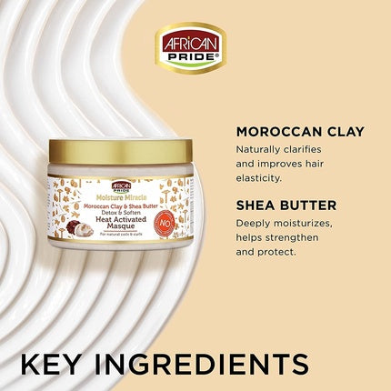 Mască de păr African Pride Moisture Miracle Moroccan Clay & Shea Butter, 12oz