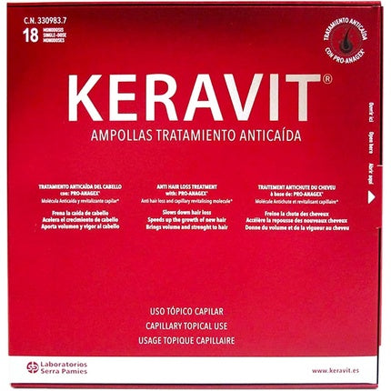 Tratament Anticădere Păr, Keravit, fiole, roșu