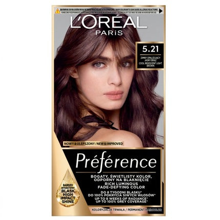 Vopsea de păr L'Oréal Paris Preference 521 Light Brown cu amoniac