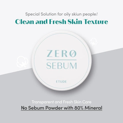 Pudră de Față Etude Zero Sebum, Mineral, 4g
