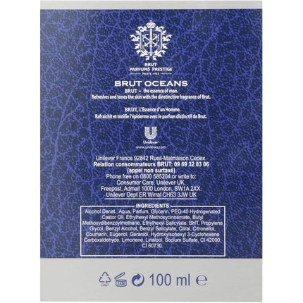 Aftershave Brut Oceans sticlă 100ml albastru