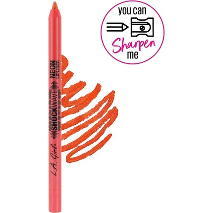 Creion contur buze L.A. Girl Shockwave Neon, nuanța Outrage, 0.04 oz