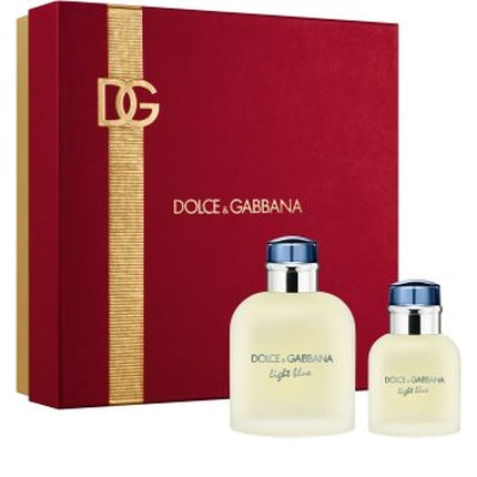 Set parfumuri Dolce & Gabbana Light Blue Pour Homme - cutie roșie cu aripă aurie