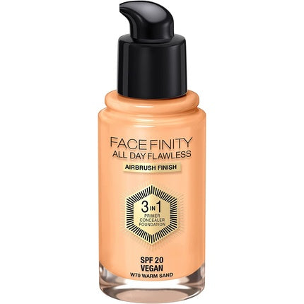Fond de ten lichid, Max Factor, Facefinity 3-in-1, SPF 20, 70 Nisip cald