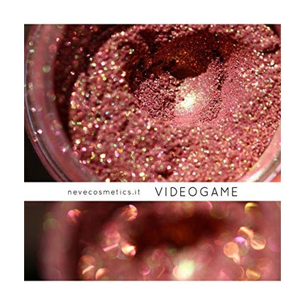 Pudră de ochi minerală Neve Cosmetics, Video Game, roz metalizat
