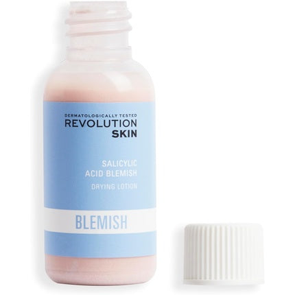 Revolution Skincare London Overnight Drying Lotion for Active Blemishes 30ml, Acid Salicilic, Roz