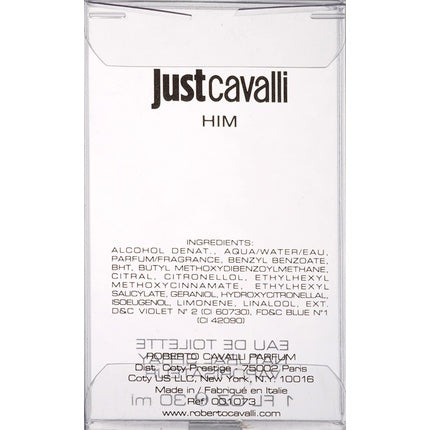 Parfum bărbătesc, Roberto Cavalli, Just Cavalli Him, sticlă transparentă 30ml