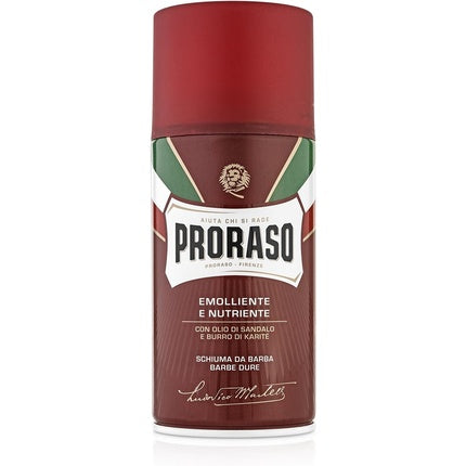 Spumă de ras, Proraso, cu ulei de lemn de santal și unt de shea, 300ml