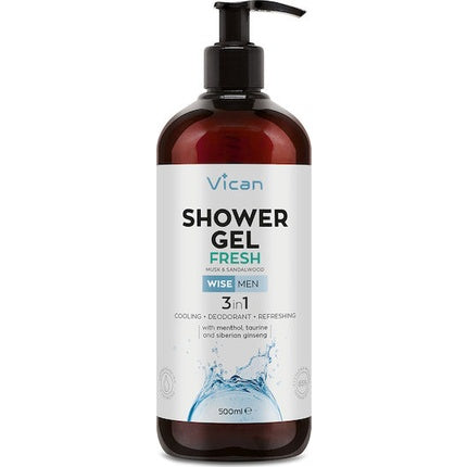 Gel de duș Vican Wise Men Fresh, cu miros de mușchi, 500ml, pompă dozator