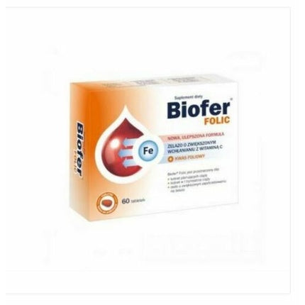 Biofer Folic, Cederroth International, Supliment dietetic, 60 tablete, formelă cu fier și acid folic