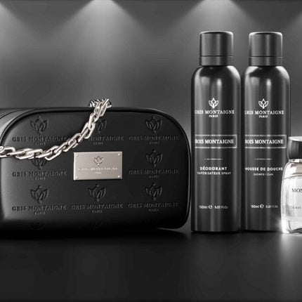 Set Cadou Parfum Gris Montaigne Bois Montaigne, Extrait De Parfum 80ml + Deodorant 150ml + Gel de Duș 150ml