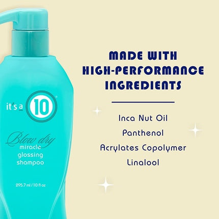 Șampon It's A 10 Blow Dry Miracle Glossing, 295.7 ml