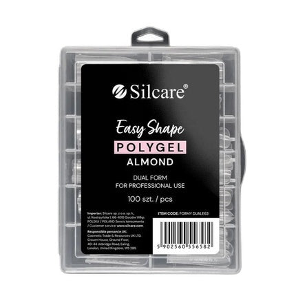 Silcare Dual Forms For Acrylic Gel, Almond, Clear (100 buc)