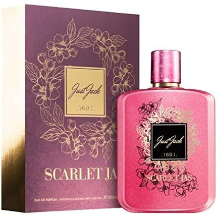 Eau de Parfum Just Jack Scarlet Jas 100ml, design floral, culoare roz