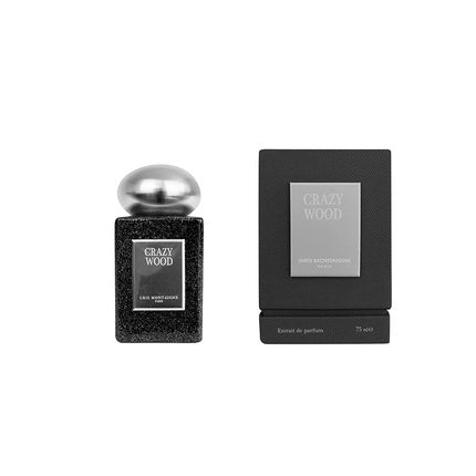 Extrait de Parfum Crazy Wood Grey, Gris Montaigne, 75ml, sticlă neagră, capac argintiu