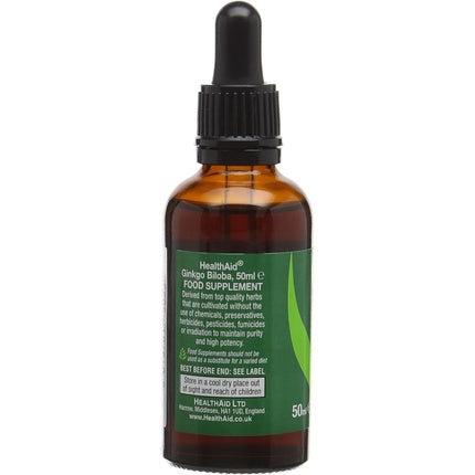 Supliment lichid, HealthAid, Ginkgo Biloba, 50ml, vegan