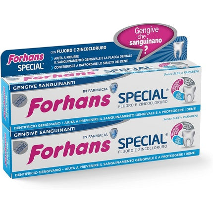 Pastă de dinți Forhans Special, 75ml x 2 buc, cu fluor și zinc clorid, formulă albire